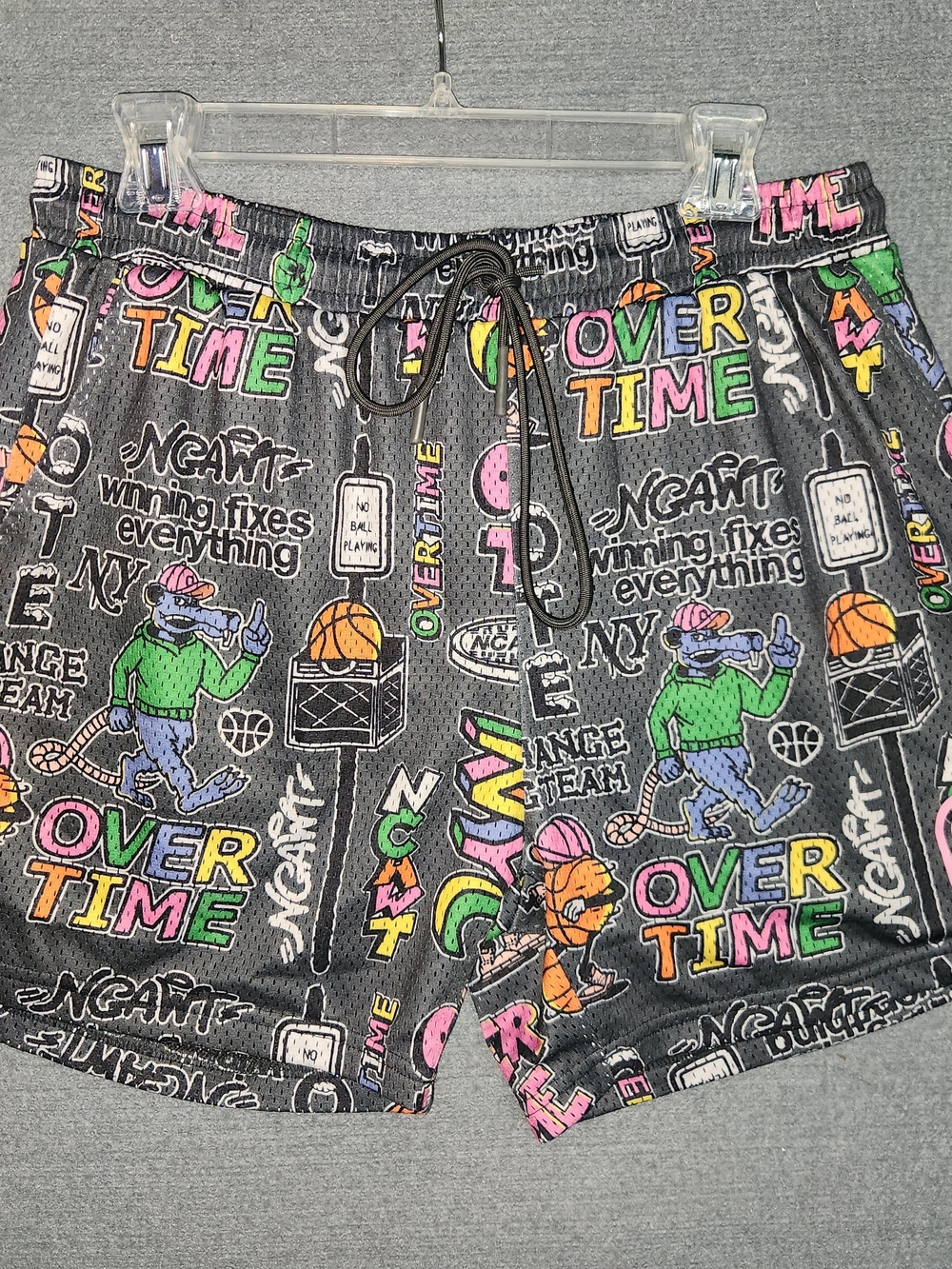 Men's 'Over Time' Graphic Athletic Drawstring Shorts #446